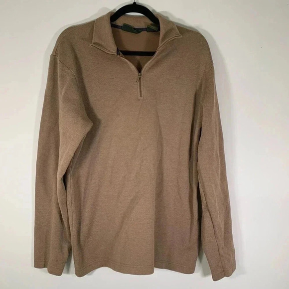 Timberland Sweater Men’s Medium Brown 1/4 Zip Pullover Sweater - Picture 1 of 8